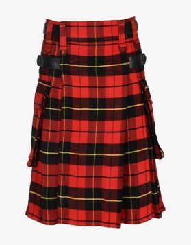 Lautreamont Wallace Tartan Utility Kilt with Leather Strap- Front Image 