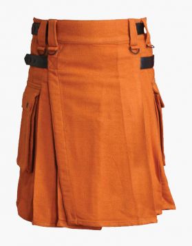 Lautremont Saffron Tartan Utility Kilt- Front Image