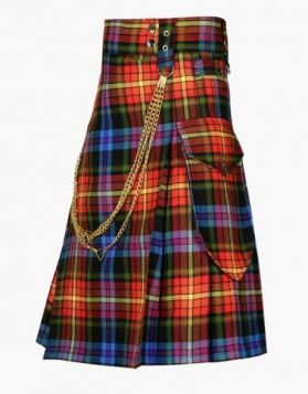 Edmonstone Tartan with Red Hybrid Kilt - Front Image