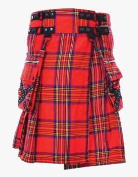Men's Cato Royal Stewart Tartan Utility Kilt - Front Image