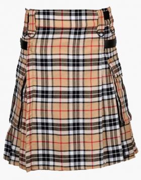 Modern Camel Thomson Tartan Utility Kilt - Front Image