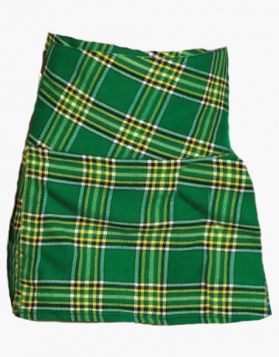 Modern Irish Green Short Tartan Kilt - Front Image