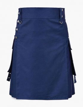 Navy Blue Fashion Utility Kilt - Front Image