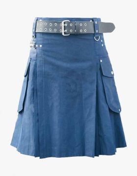 Navy Blue Modern Utility Kilt