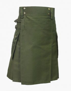 OLIVE GREEN UTILITY KILT
