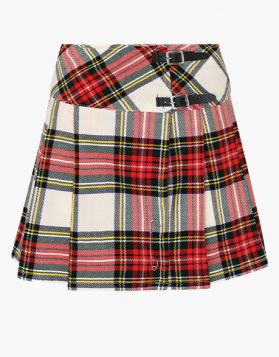 Red and White Tartan Kilt for Women- Front Image