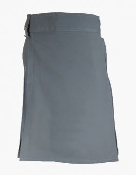 Stylish Gray Utility Kilt with slant pockets- Front Image