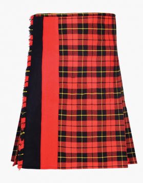  Wallace Tartan Hybrid Kilt Black and Red Cotton - Front Image