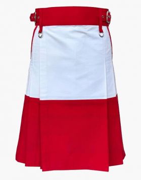 White with Red Christmas Utility Kilt - Front Image 
