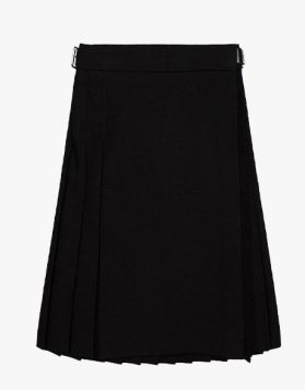 WOMEN BLACK TARTAN KILT-Front Image