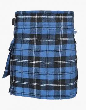 Women Ramsay Blue Tartan Utility Kilt - Front Image