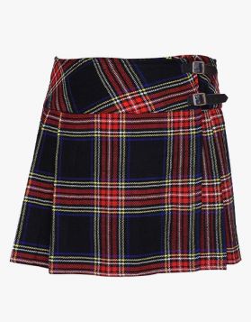 BLACK STEWART TARTAN KILT FOR WOMENS