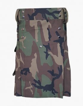 Woodland Camo Deluxe Kilts- Front Image