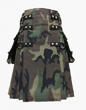 Woodland Camouflage Gothic Kilt Front Image